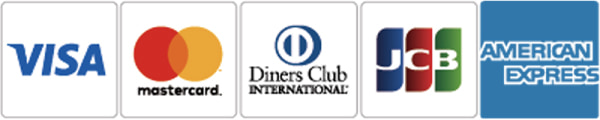 VISA・MasterCard・Diners Club・JCB・AMEX